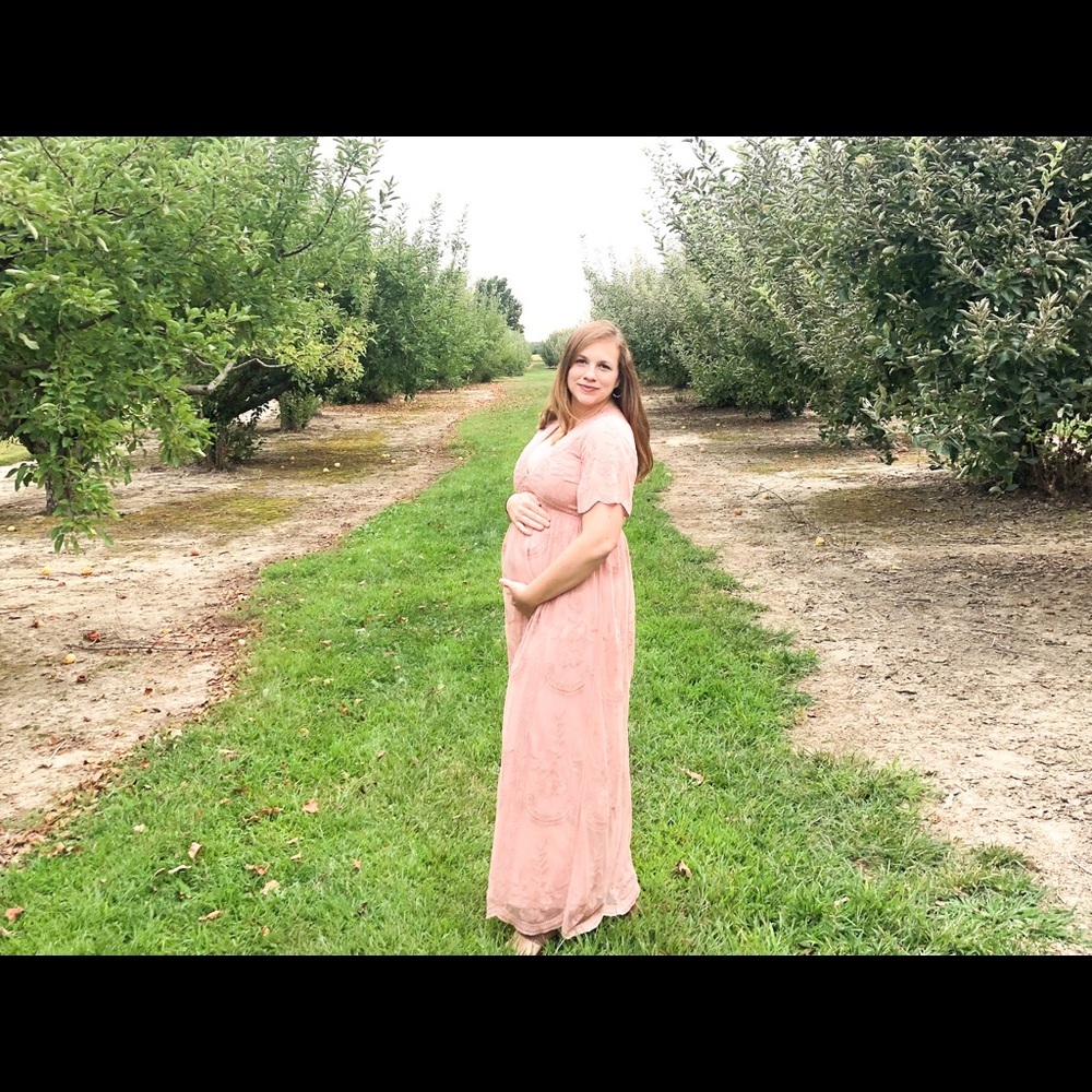 Pinkblush maternity lace gown